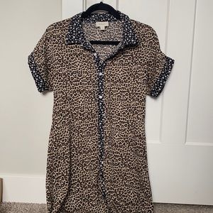 Bohme midi leopard dress with floral details.